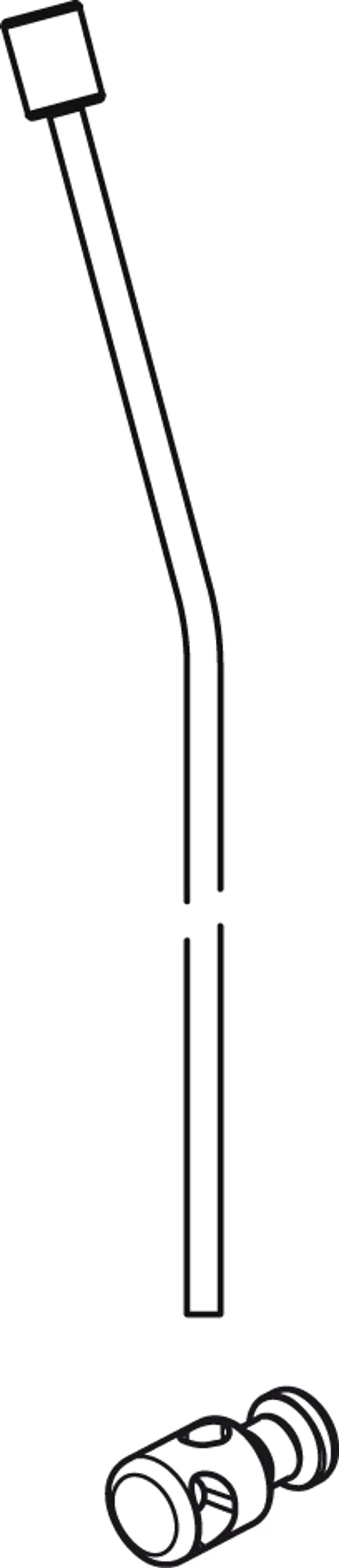 Ideal Standard Hebelstange in gerader Form, mit rechteckigem Ende und gebogenem Design. Das Produkt ist aus Chrom gefertigt und hat eine schlanke, funktionale Erscheinung.